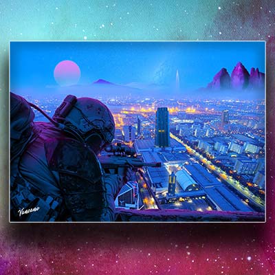 Sniper Talk - synthwave poster